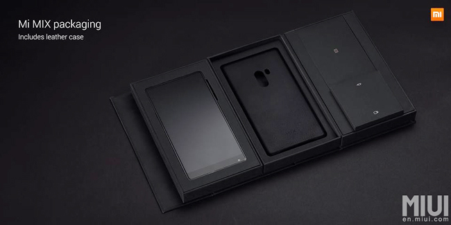 Mẫu phablet Xiaomi Mi Mix được trang bị màn hình 6,4 inch độ phân giải 2040 x 1080 pixel, tỉ lệ 17:9 thay vì 16:9 như các smartphone hiện hành, với việc viền màn hình được thu hẹp đến mức tối đa nên nó cung cấp diện tích hiển thị trên mặt trước lên tới 91,3%, nghĩa là màn hình gần như chiếm trọn mặt trước.