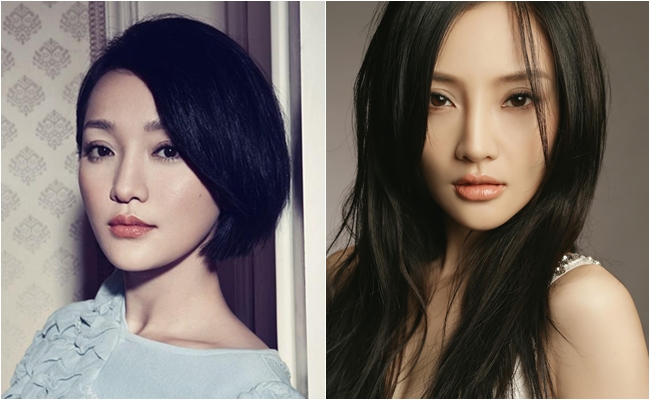 Châu Tấn &#40;trái&#41; và Lý Tiểu Lộ &#40;phải&#41; đều sở hữu gương mặt Vline nhỏ nhắn và đôi môi mọng gợi cảm.