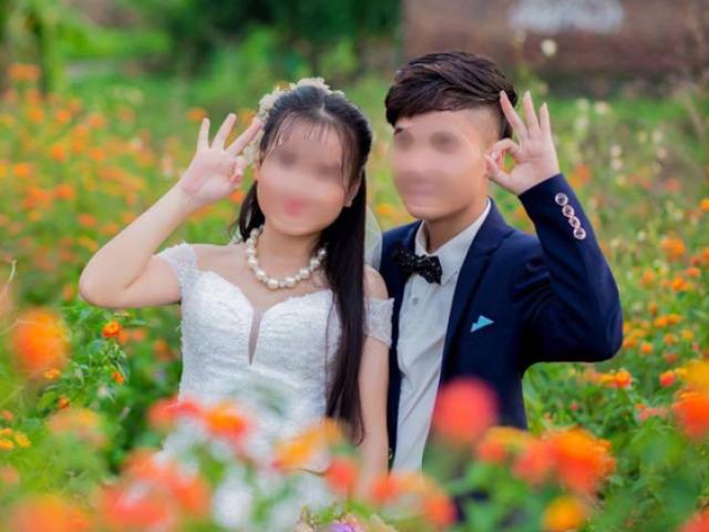 Xôn xao bộ ảnh cưới cô dâu 16, chú rể 17 tuổi ở Bắc Giang