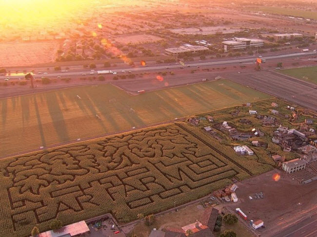 Trang trại sợ hãi, bang Arizona: Trang trại này có 6 khu giải trí kinh dị, bao gồm nghĩa trang Undead với những thây ma tỉnh giấc từ ngôi mộ của họ và nhà Slaughterhouse nơi con người bị đồng loại ăn thịt.