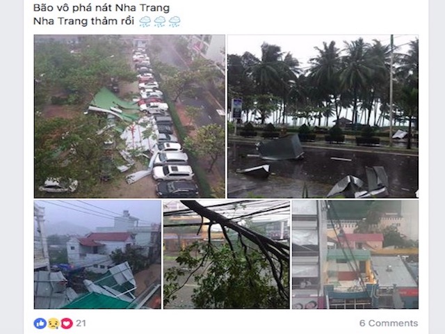 Dân mạng ”rần rần” đăng ảnh bão kinh hoàng ở Nha Trang