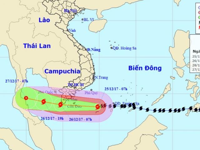 Bản tin bão 10h: Bão Tembin gió giật “điên cuồng” đang tiến về đất liền Tây Nam Bộ