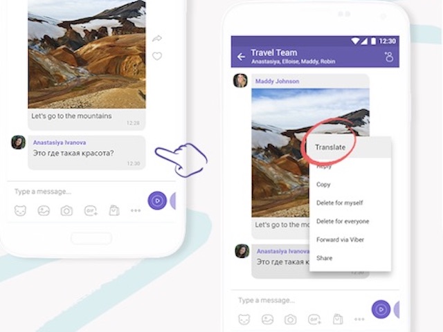 Viber có thêm tính năng dịch nhanh tin nhắn đa ngôn ngữ bằng 2 ”cú chạm”