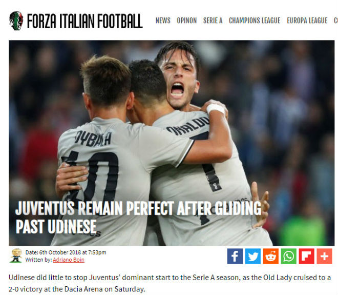 Juventus lập kỉ lục thắng: Báo Italia mừng &#34;quái vật&#34; Ronaldo trở lại - 1
