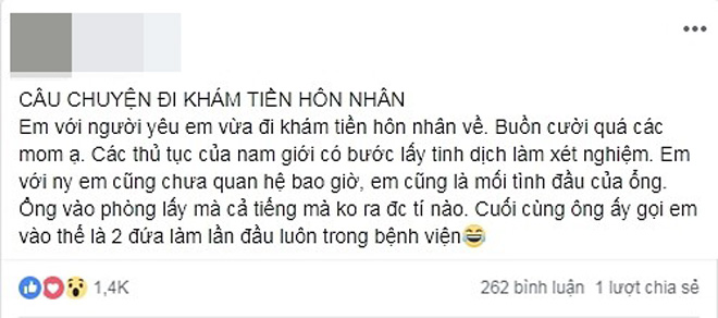 Đi khám tiền hôn nhân, cặp đôi phải làm “chuyện ấy” lần đầu ngay trong bệnh viện - 1