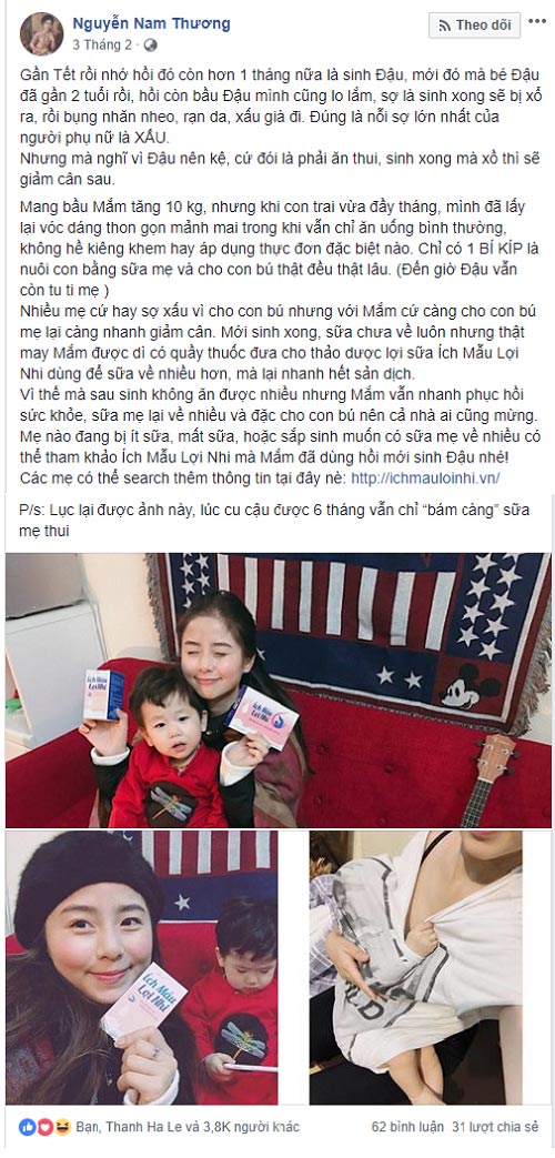 Hotmon Nam Thương - vợ Ba Duy bật mí bí kíp lợi sữa, giảm cân thon gọn sau sinh quá đỉnh - 2