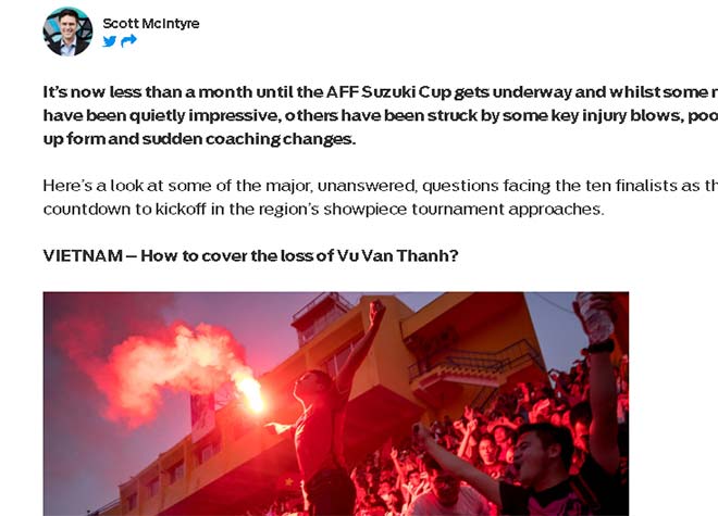 Báo châu Á viết về ĐT Việt Nam: Lo vì 1 cầu thủ, đối thủ khổ đủ đường - 1