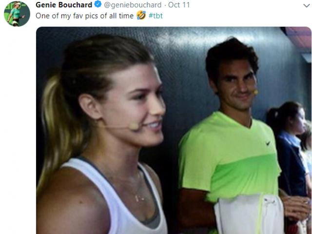 Thể thao - Federer nhìn Bouchard "âu yếm": Thánh cũng khó kìm lòng trước cái đẹp