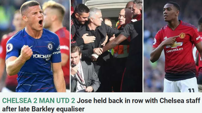 MU - Mourinho rơi chiến thắng: Báo Anh khen quả cảm, chê Chelsea quá lố - 1