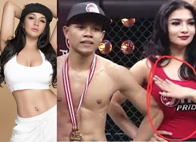 Sự kiện võ thuật tổng hợp MMA - One Pride trên TV One diễn ra tại Indonesia hôm 17/10 được chú ý bởi xuất hiện pha "tai nạn" hy hữu, nam võ sỹ Adi Paryanto vô tình chạm "vòng 1" ring-girl (người cầm bảng) - Siva Aprilia.
