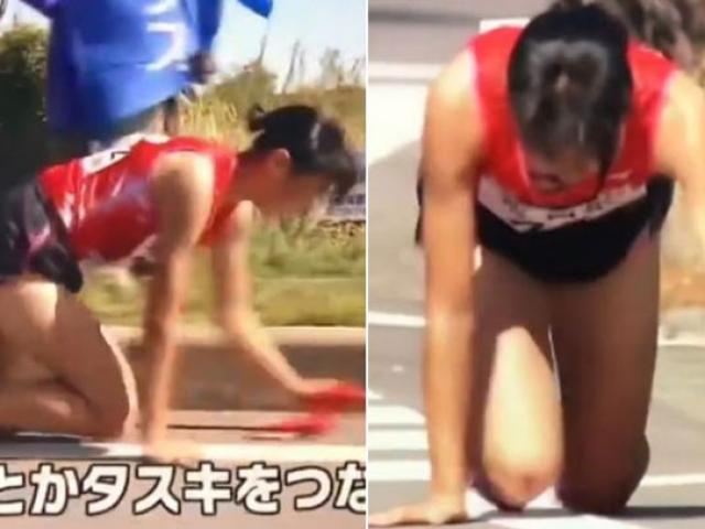 Thể thao - Rớt nước mắt: Nữ VĐV 19 tuổi bị gãy chân vẫn bò về đích giành HCB