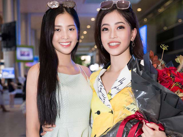 Hoa hậu Tiểu Vy ra sân bay đón Á hậu Phương Nga