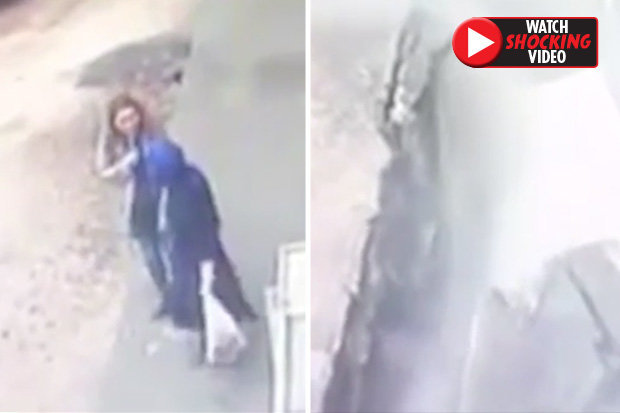 Video: Đang đi ngoài đường, tích tắc sau đã bị nuốt vào lòng đất - 1
