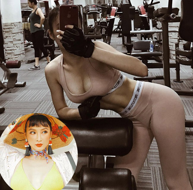 Chiếc quần tập này của Angela Phương Trinh thiết kế ôm sát, mỏng manh lại có màu nude, rất dễ gây hiểu lầm &#34;mặc như không&#34;.&nbsp;