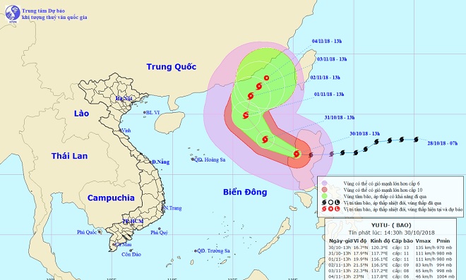 Siêu bão Yutu giật cấp 15 áp sát Biển Đông, ban hành công điện khẩn - 1