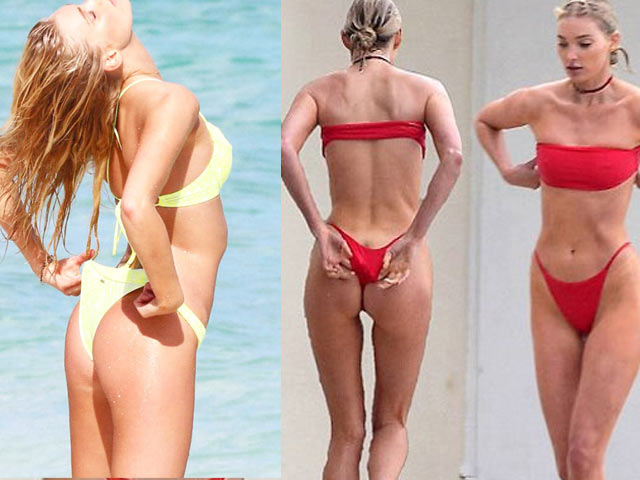 Thời trang - Elsa Hosk phát mệt vì quần bơi khoét hông