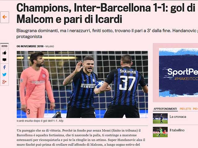 Barca sa lầy ở Milano: Báo chí chê hàng thủ “ăn hại”, khen đàn em Messi