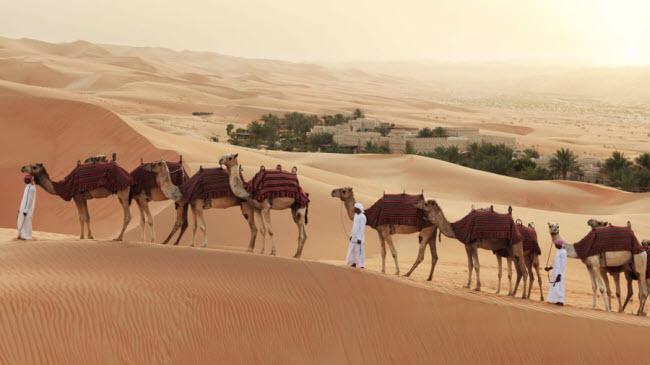 Du khách cũng có thể lựa chọn cưỡi lạc đà để khám phá sa mạc Empty Quarter.