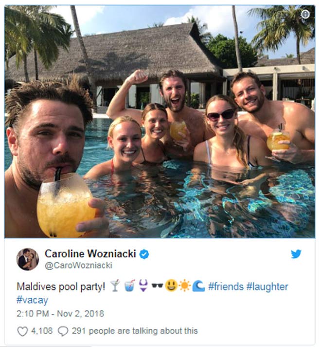 Không được dự ATP Finals, Wawrinka bất ngờ du hí cùng kiều nữ Wozniacki - 1