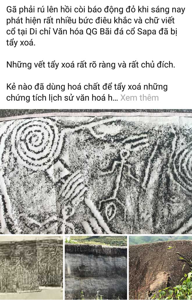Thực hư bãi đá cổ Sa Pa bị 'kẻ xấu' tẩy xóa hoa văn - 1