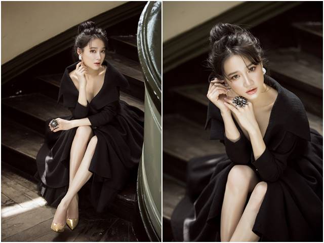 Thời trang - Nhã Phương khoe nét đẹp viên mãn với đầm cổ điển