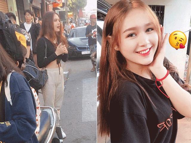 Đứng trước tiệm bánh mỳ, cô gái khiến dân mạng ”săn lùng”