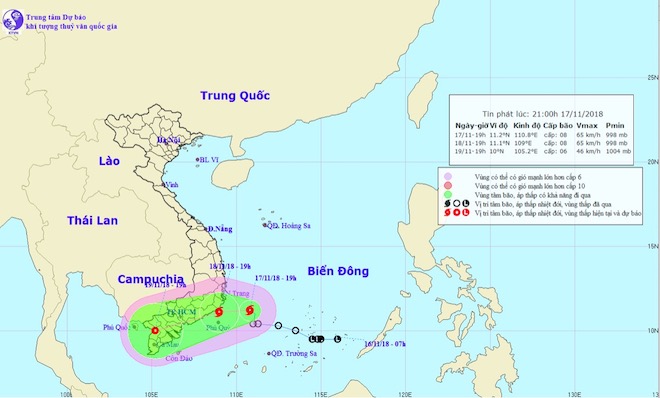 Bão số 8 giật cấp 10 áp sát Ninh Thuận - Bình Thuận, Nam Bộ mưa trên diện rộng - 1