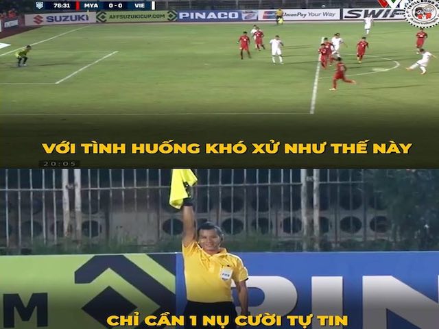 Công nghệ thông tin - Dân mạng Việt Nam chế ảnh trọng tài là cầu thủ thứ 12 của Myanmar