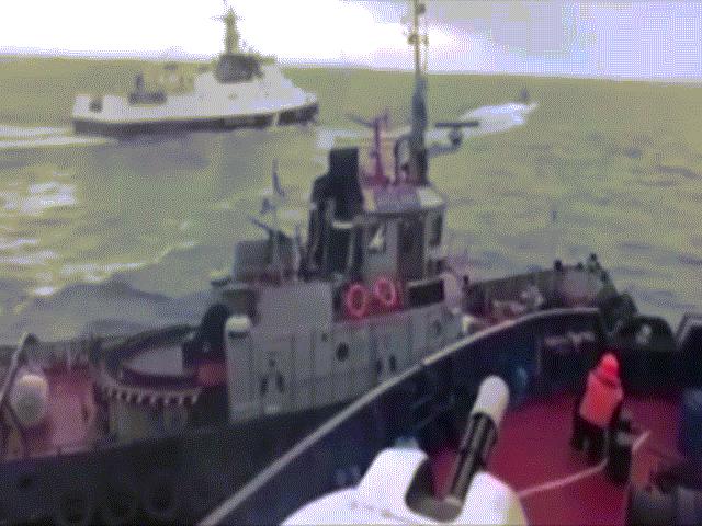 Khoảnh khắc tàu chiến Nga đâm tàu Ukraine bị tố xâm phạm lãnh hải