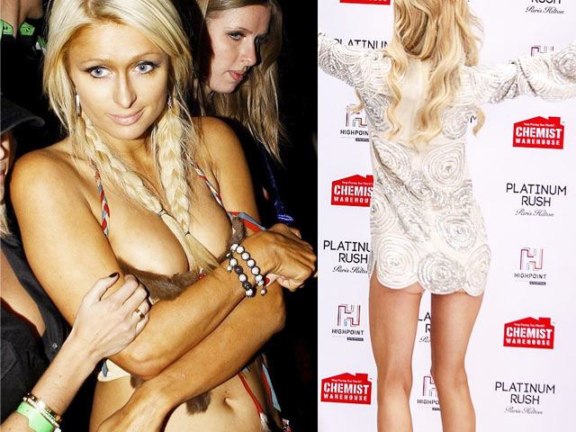 Paris Hilton vẫn hồn nhiên dù gặp ”tai họa” với váy quá cũn cỡn