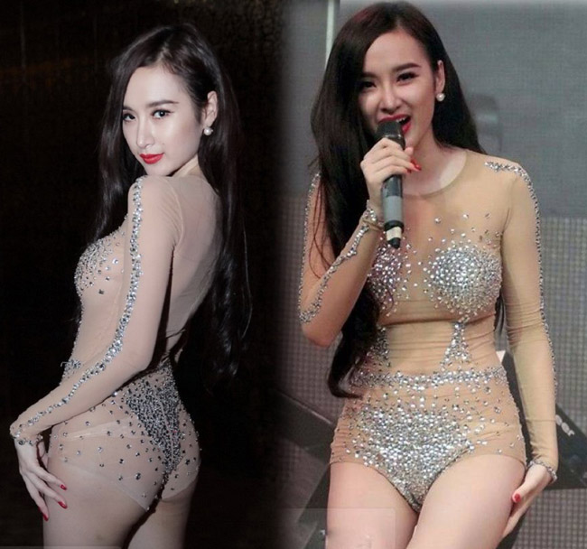 Còn về bodysuit màu nude, bộ của Angela Phương Trinh là một ví dụ. Nếu mặc nó không khéo sẽ gây phản cảm. 