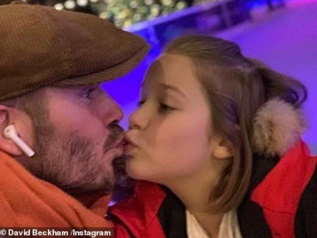 David Beckham gây tranh cãi nảy lửa khi hôn môi con gái