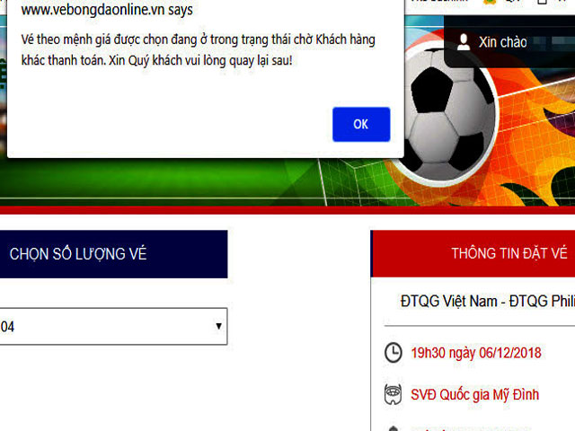 VFF lí giải vì sao nhiều người không thể mua vé online trận Việt Nam – Philippines