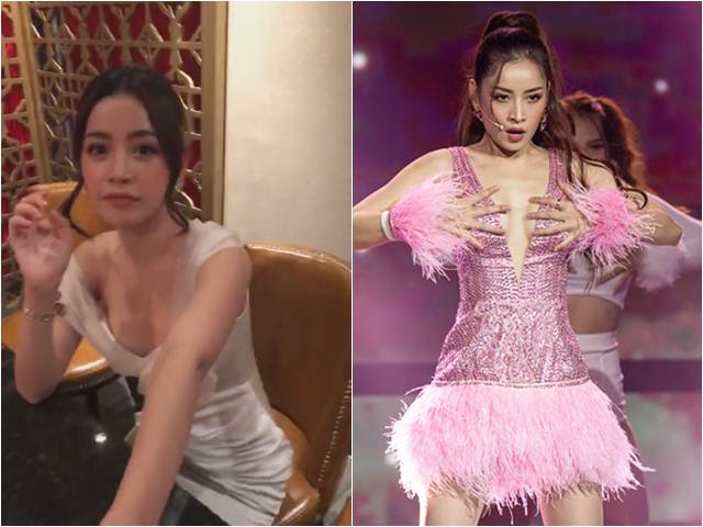 Bí quyết mặc đẹp - Chi Pu khổ sở lấy tay chắn vì sợ sự cố váy hở cổ rộng mênh mang