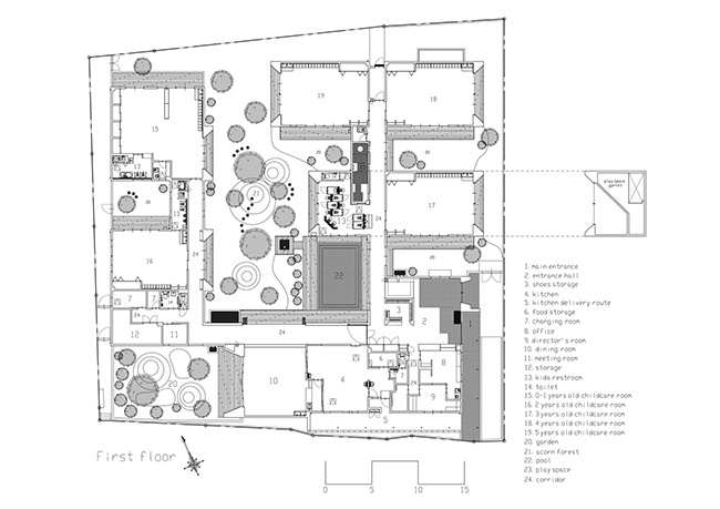 Bản vẽ sơ đồ thiết kế mặt sàn của ngôi trường