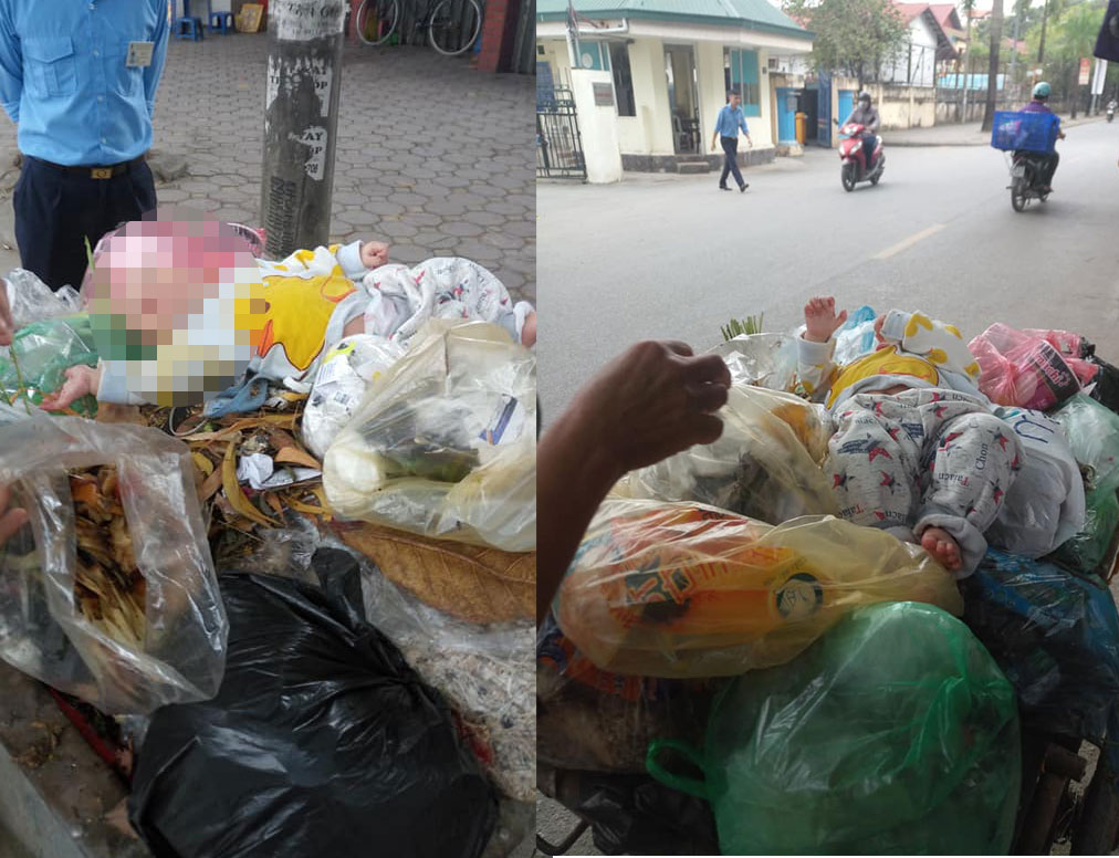 Bé trai kháu khỉnh bị bỏ vào thùng rác ở Hà Nội - 1