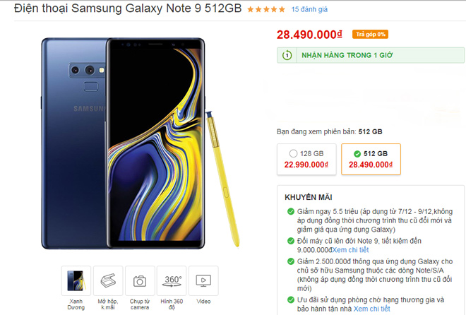 HOT: Galaxy Note 9 giảm kỷ lục 5,5 triệu đồng - 1