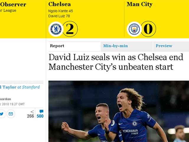 Man City đứt mạch bất bại: Báo Anh mừng rỡ ca tụng Chelsea