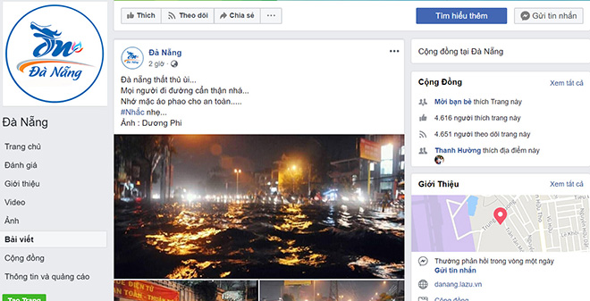 Dân mạng Đà Nẵng đua nhau đăng ảnh “phố biến thành sông” - 1