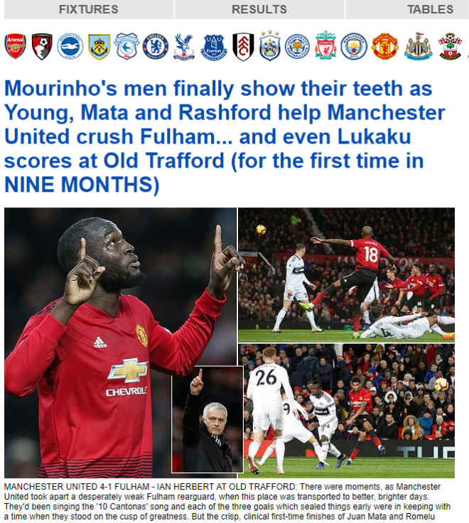 MU tưng bừng nhất từ đầu mùa, báo Anh vẫn cười nhạo thầy trò Mourinho - 1