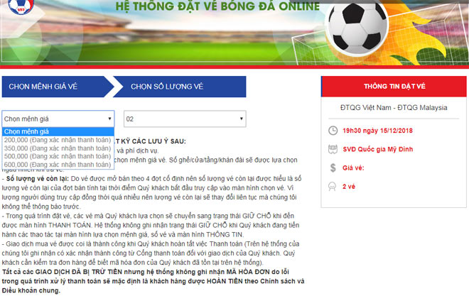 Mua vé trận Việt Nam - Malaysia 10/12: 16 phút bán hết vé buổi sáng - 2