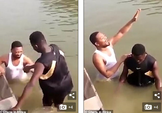 Video: Xuống nước rửa tội cùng mục sư, chìm nghỉm mãi không thấy lên - 1