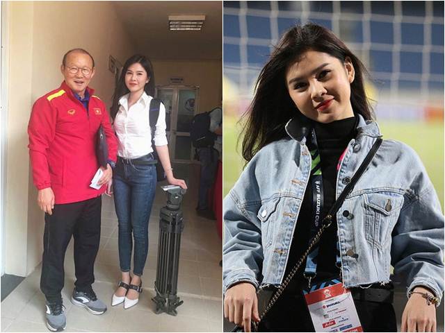 Làm đẹp - MC ”đeo bám” HLV Park Hang-Seo xinh đẹp trước thềm chung kết AFF Cup 2018