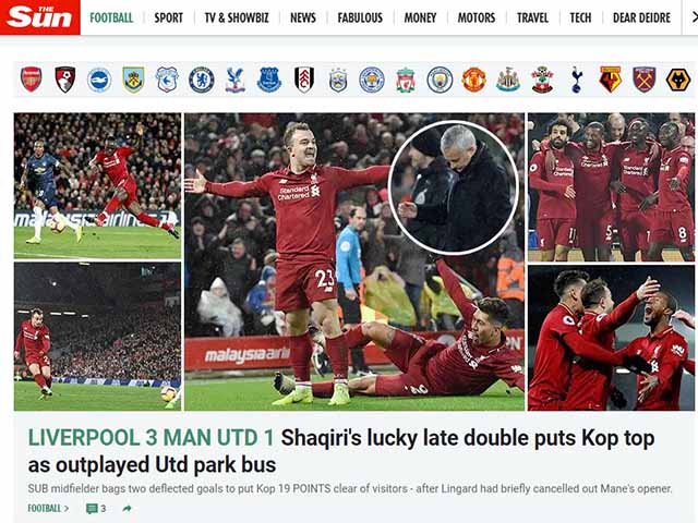 MU thua derby nước Anh: Báo chí tấn công Mourinho, khen Klopp và Shaqiri