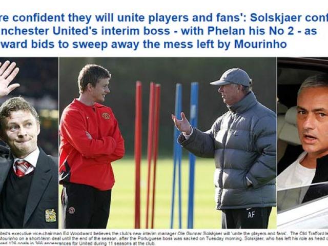 MU đưa Solskjaer thay Mourinho: Báo chí chờ đá bốc lửa như Liverpool