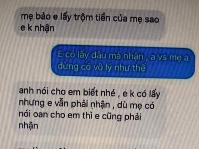 Bạn trẻ - Cuộc sống - Dân mạng phẫn nộ với tin nhắn chồng ép vợ nhận ăn cắp tiền của mẹ