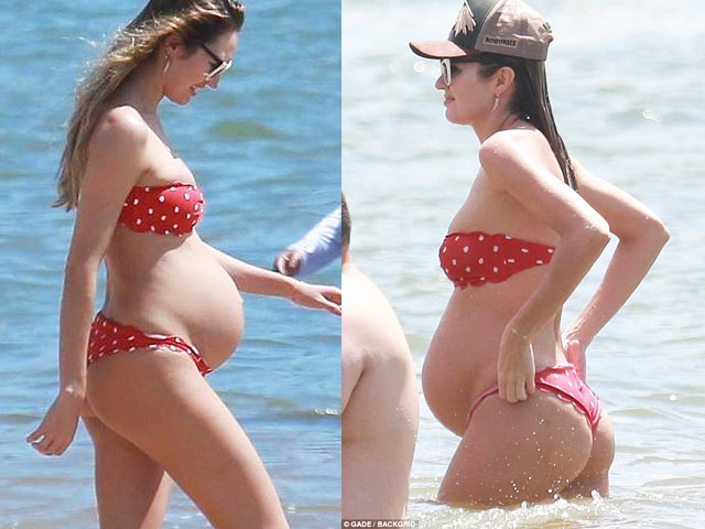 Thời trang - Bụng bầu to vượt mặt, người đẹp này vẫn gợi cảm với bikini nhỏ xinh