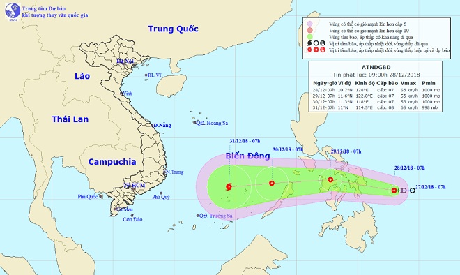 Áp thấp nhiệt đới giật cấp 9 hướng vào Biển Đông, khả năng mạnh lên thành bão - 1