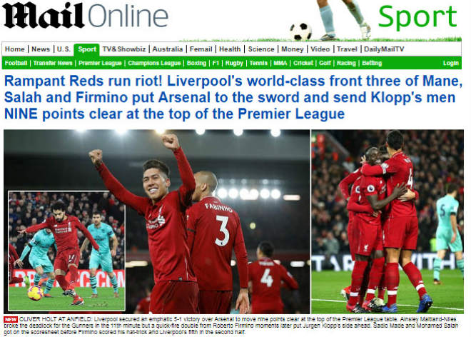 Liverpool đè bẹp Arsenal: Báo Anh ngả mũ, chờ &#34;độc cô cầu bại&#34; nâng cúp - 1