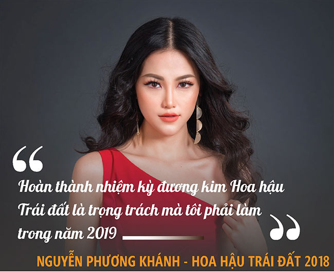 Với vai trò Đại xứ xanh, Phương Khánh cùng tổ chức Miss Earth sẽ có hàng loạt hoạt động, dự án để bảo vệ môi trường sống cũng như nâng cao ý thức của thế hiện trẻ về các vấn đề toàn cầu.